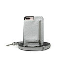 w P[X Y z ANZT[ Crossbody iPhone Plus Case with Strap Wallet Silver