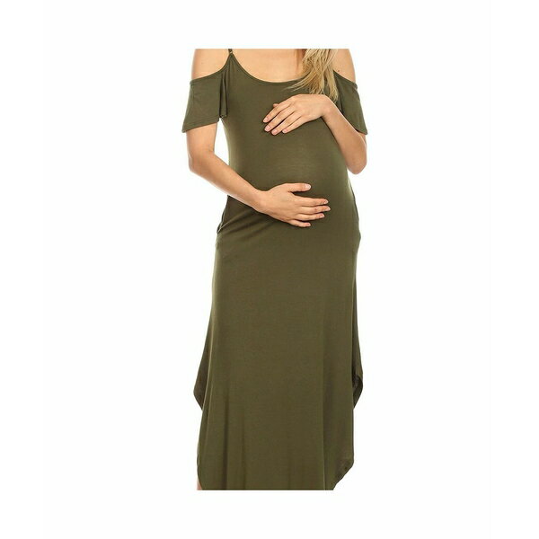 ホワイトマーク レディース ワンピース トップス Maternity Lexi Maxi Dress Olive