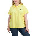 トミー ヒルフィガー レディース ポロシャツ トップス Plus Size Short-Sleeve Polo Shirt Snapdragon