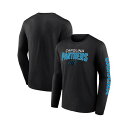 ファナティクス メンズ シャツ トップス Men's Black Carolina Panthers Big and Tall Wordmark Go the Distance Long Sleeve T-shirt Black