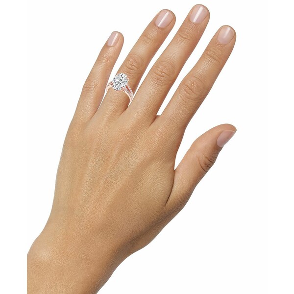 Хå꡼ߥ奫 ǥ  ꡼ Certified Lab Grown Diamond Oval Solitaire Plus Engagement Ring (7-1/2 ct. t.w.) in 14k Gold Rose Gold