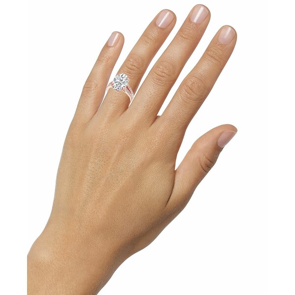 バッジェリーミシュカ レディース リング アクセサリー Certified Lab Grown Diamond Oval Solitaire Plus Engagement Ring (7-1/2 ct. t.w.) in 14k Gold Rose Gold