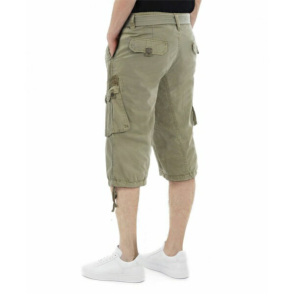 エックスレイ メンズ カジュアルパンツ ボトムス Men's Belted Capri Cargo Shorts Leaf Green