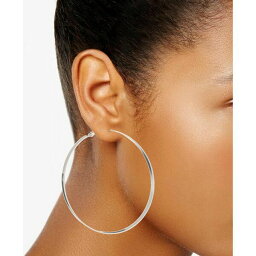 ゲス ピアス（レディース） ゲス レディース ピアス＆イヤリング アクセサリー 3-3/4" Flat-Edge Hoop Earrings Silver