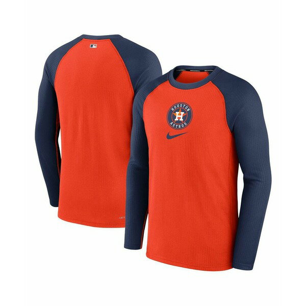 ナイキ レディース Tシャツ トップス Men 039 s Orange Houston Astros Authentic Collection Game Raglan Performance Long Sleeve T-shirt Orange