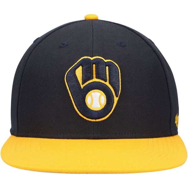 がございま フォーティーセブン Men's '47 Navy Milwaukee Brewers No Shot Captain Snapback Hat Navy：asty メンズ 帽子 アクセサリー ・デザイン