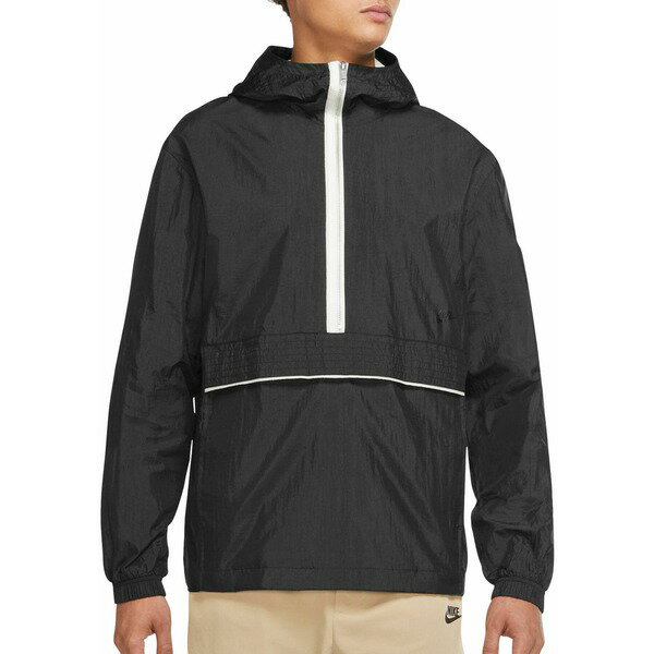 ナイキ メンズ ジャケット＆ブルゾン アウター Nike Men's Sportswear Style Essentials Lined Anorak 1/2 Zip Jacket Black/Sail