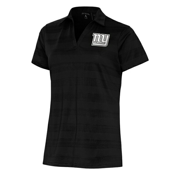 アンティグア レディース ポロシャツ トップス New York Giants Antigua Women's Metallic Logo Compass Polo Black