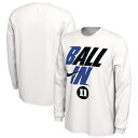 ナイキ メンズ Tシャツ トップス Duke Blue Devils Nike Ball In Bench Long Sleeve TShirt White