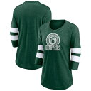 ファナティクス レディース Tシャツ トップス Michigan State Spartans Fanatics Branded Women 039 s Drive Forward TriBlend 3/4Sleeve TShirt Heathered Green