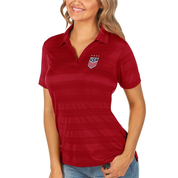 アンティグア レディース ポロシャツ トップス USWNT Antigua Women's Compass Polo Red