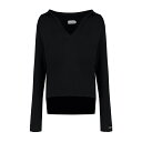 カルバンクライン レディース ニット&セーター アウター Ribbed Knit Top Sweater BLACK