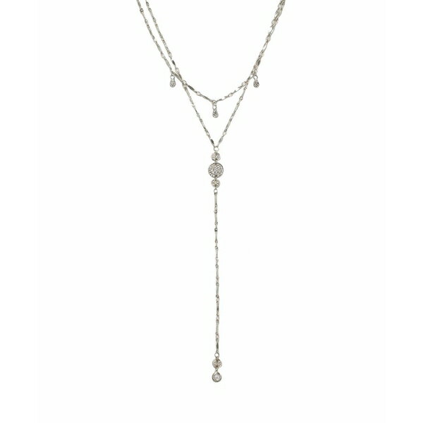 エティカ レディース ネックレス・チョーカー・ペンダントトップ アクセサリー Carmine Layered Crystal Lariat Women's Necklace Silver