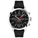 ティソット メンズ 腕時計 アクセサリー Men's Swiss Chronograph PRC 200 Black Rubber Strap Watch 43mm Black その1