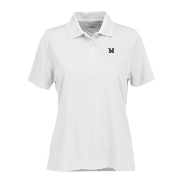 ビンテージアパレル レディース ポロシャツ トップス Miami University RedHawks Women's Vansport Omega Plus Size Tech Polo White