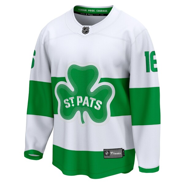 ファナティクス メンズ ユニフォーム トップス Mitch Marner Toronto Maple Leafs Fanatics Branded St. Patricks Alternate Premier Breakaway Player Jersey White