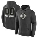 ファナティクス メンズ パーカー・スウェットシャツ アウター Boston Bruins Fanatics Branded Monochrome Personalized Name & Number Pullover Hoodie Charcoal