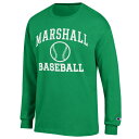 ԥ  T ȥåץ Marshall Thundering Herd Champion Icon Baseball Long Sleeve TShirt Kelly Green