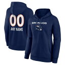 ファナティクス レディース パーカー・スウェットシャツ アウター Denver Broncos Fanatics Branded Women's Personalized Name & Number Team Wordmark Pullover Hoodie Navy