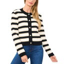 セセ レディース ニット&セーター アウター Women's Striped Cardigan Rich Black