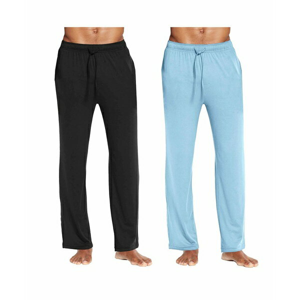 ギャラクシーバイハルビック メンズ カジュアルパンツ ボトムス Men's Classic Lounge Pants, Pack of 2 Black-Blue