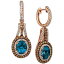  ǥ ԥ ꡼ Deep Sea Blue Topaz (3-1/2 ct. t.w.) & Diamond (1-5/8 ct. t.w.) Drop Earrings in 14k Rose Gold Rose