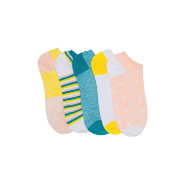 アボンド レディース 靴下 アンダーウェア Fun Ankle Socks - Pack of 5 Pink-Blue Bird