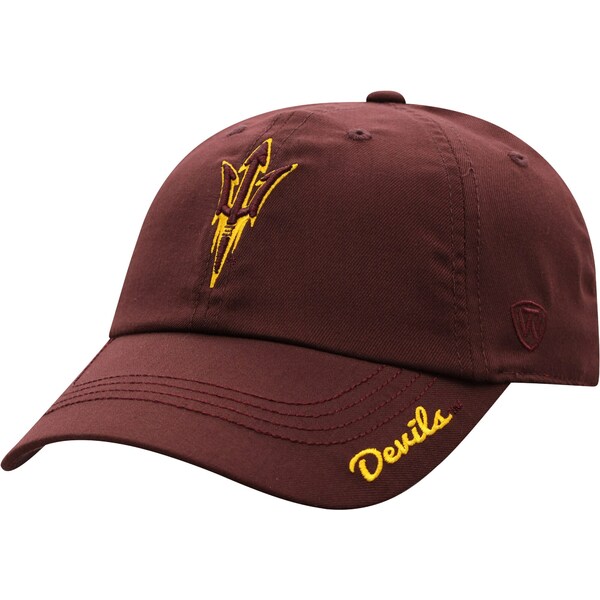 トップ・オブ・ザ・ワールド レディース 帽子 アクセサリー Arizona State Sun Devils Top of the World Women's Staple Adjustable Hat Maroon