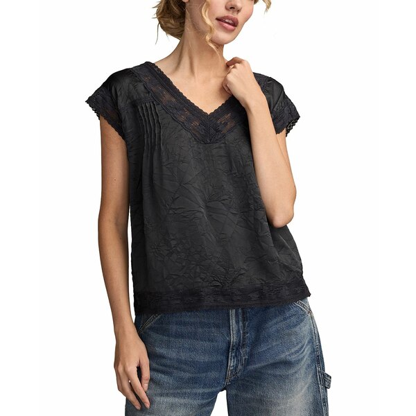 ラッキーブランド レディース カットソー トップス Women's Lace Dolman Sleeve Top India Ink