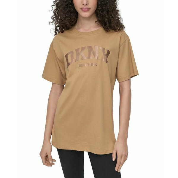 ダナ キャラン ニューヨーク レディース Tシャツ トップス Sport Women's Varsity Satin Logo Oversize..