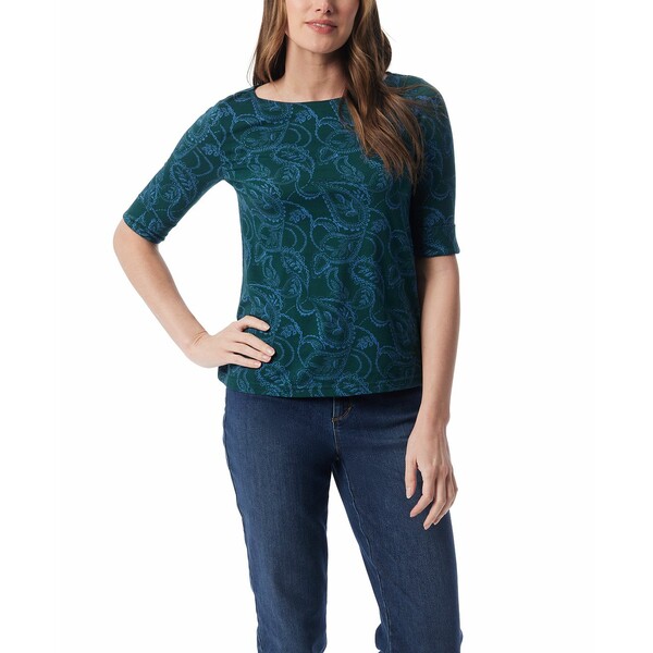 グロリアバンデービルト レディース カットソー トップス Women's Alanis Printed Cuffed-Sleeve T-Shi..