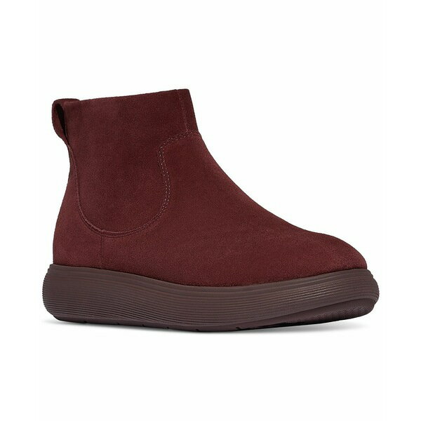 フィットフロップ レディース ブーツ シューズ Women's iQ-COMFF Suede Zip Ankle Booties Chocolate