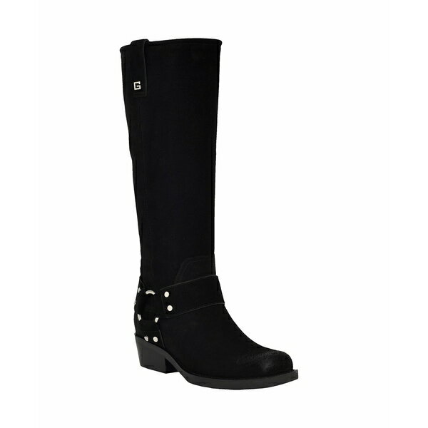 ゲス レディース ブーツ シューズ Women's Felysse Tall Western Moto Boots Black Suede
