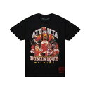 ~b`F&lX fB[X TVc gbvX Men's Dominique Wilkins Black Atlanta Hawks Hardwood Classics Bling Concert Player T-shirt Black