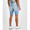 ゲス メンズ カジュアルパンツ ボトムス Men's Logan Slim-Fit Destroyed Denim Shorts Alchemy Blue