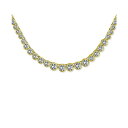 ブリング レディース ネックレス チョーカー ペンダントトップ アクセサリー Classic Traditional Bridal Cubic Zirconia Graduated AAA CZ Circle Round Bezel Set Statement Tennis Necklace Collar For Women Wedding Prom Gold Plated Gold-tone