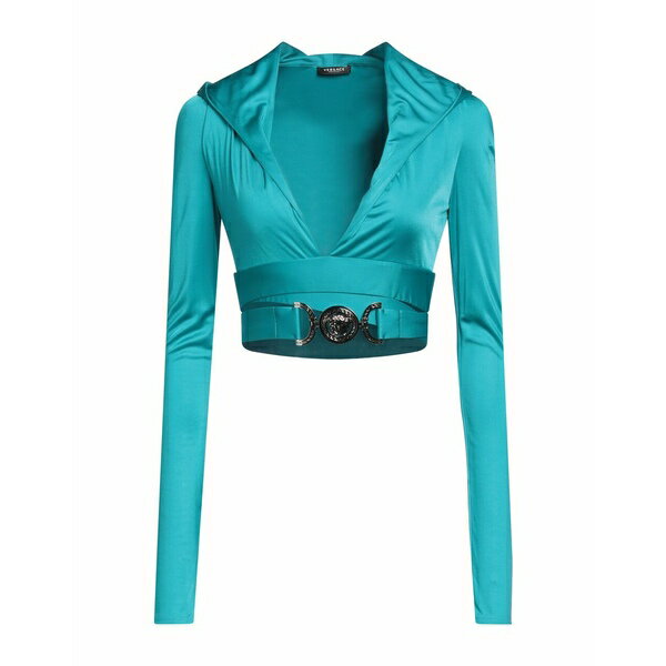 【送料無料】 ヴェルサーチ レディース カットソー トップス Tops Deep jade