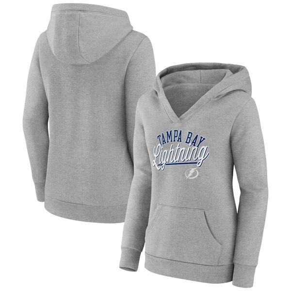 t@ieBNX fB[X p[J[EXEFbgVc AE^[ Tampa Bay Lightning Fanatics Branded Women's Simplicity Crossover VNeck Pullover Hoodie Gray