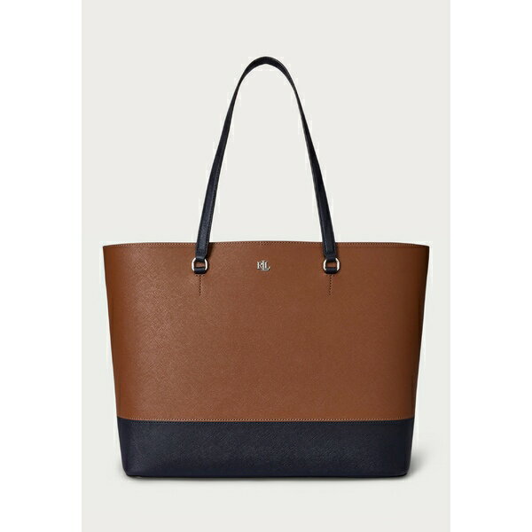 ラルフローレン レディース トートバッグ バッグ CROSSHATCH LEATHER LARGE KARLY TOTE BAG - Tote bag - brown/navy