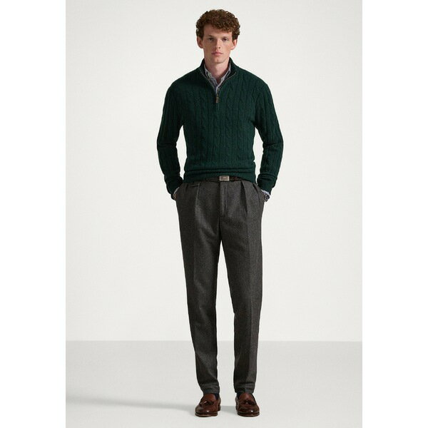 ラルフローレン メンズ ニット&セーター アウター CABLE-KNIT CASHMERE QUARTER-ZIP JUMPER - Jumper - moss agate