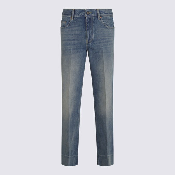 �������ƥ��� ��ǥ����� �ǥ˥�ѥ�� �ܥȥॹ Blue Cotton Denim Jeans Blue