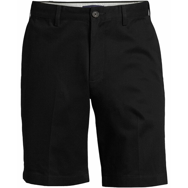 ランズエンド メンズ カジュアルパンツ ボトムス Men's No Iron 9" Comfort Waist Plain Front Chino Short Black