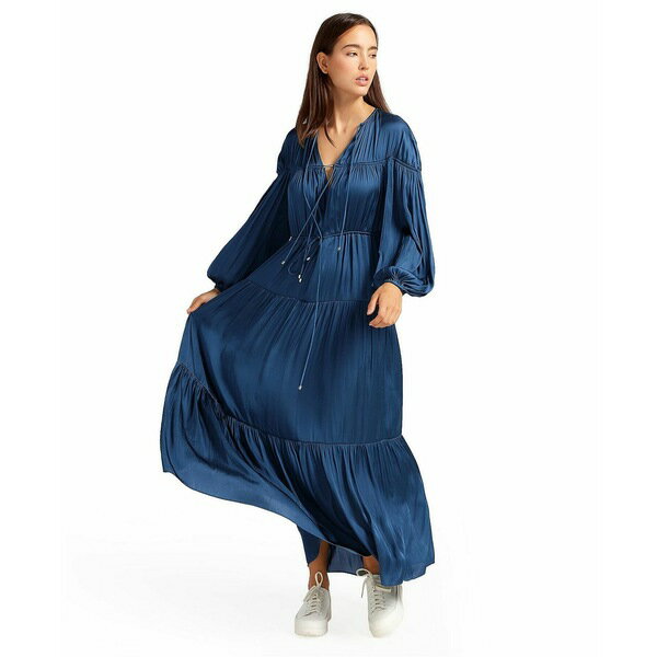 ベル アンド ブルーム レディース ワンピース トップス Women's Window Seat Tiered Maxi Dress Blue