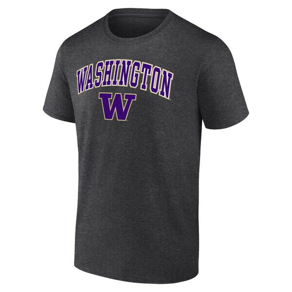 ファナティクス メンズ Tシャツ トップス Washington Huskies Fanatics Branded Campus TShirt Heather Charcoal