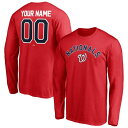 ファナティクス メンズ Tシャツ トップス Washington Nationals Fanatics Branded Personalized Winning Streak Name & Number Long Sleeve TShirt Red