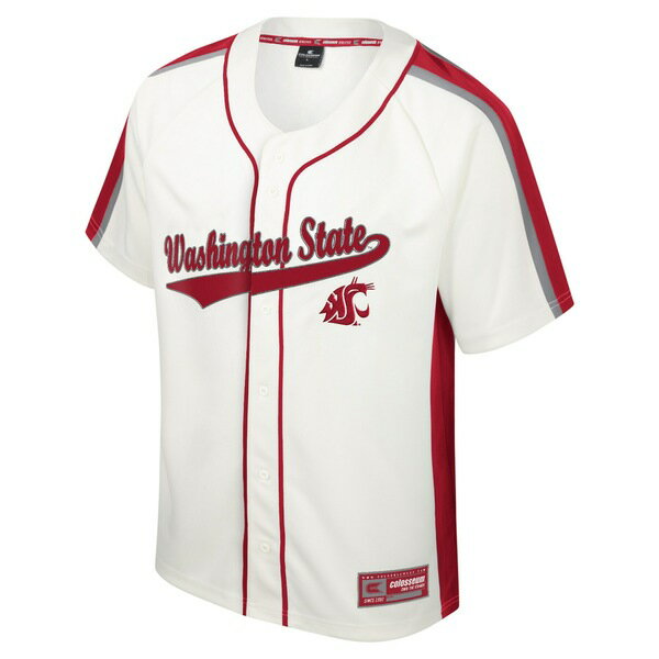 コロシアム メンズ ユニフォーム トップス Washington State Cougars Colosseum Ruth ButtonUp Baseball Jersey Cream