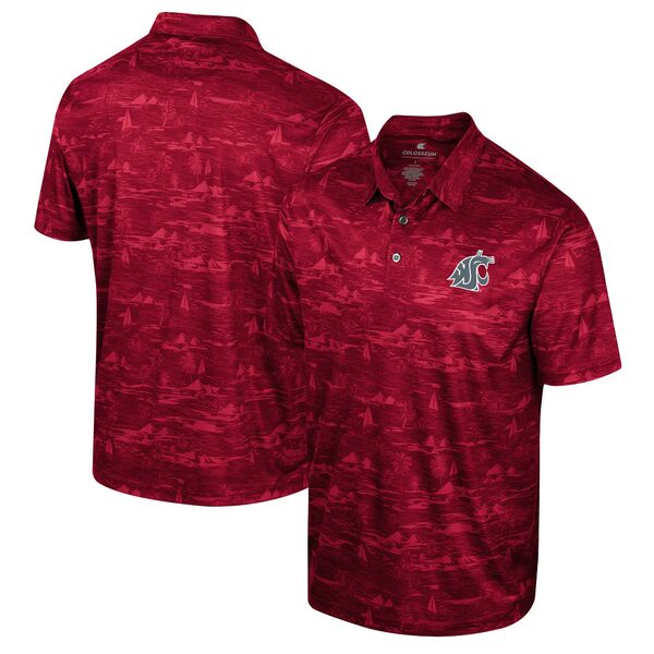 RVA Y |Vc gbvX Washington State Cougars Colosseum Daly Print Polo Crimson