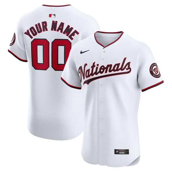 ナイキ メンズ ユニフォーム トップス Washington Nationals Nike Home Elite Custom Jersey White