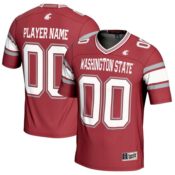 ゲームデイグレーツ メンズ ユニフォーム トップス Washington State Cougars GameDay Greats NIL PickAPlayer Football Jersey Crimson