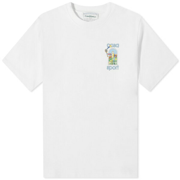 楽天astyカサブランカ メンズ Tシャツ トップス Casablanca Le Jeu Colore Casa Sport T-Shirt White